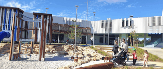 A picture of an outdoor playground on a sunny day
